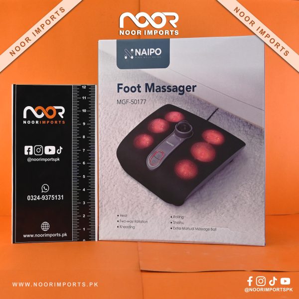 Naipo Foot Massager with Heat, Shiatsu Feet Massage Machine Electric Deep Kneading To Relieve Plantar Fasciitis Model MGF-50177