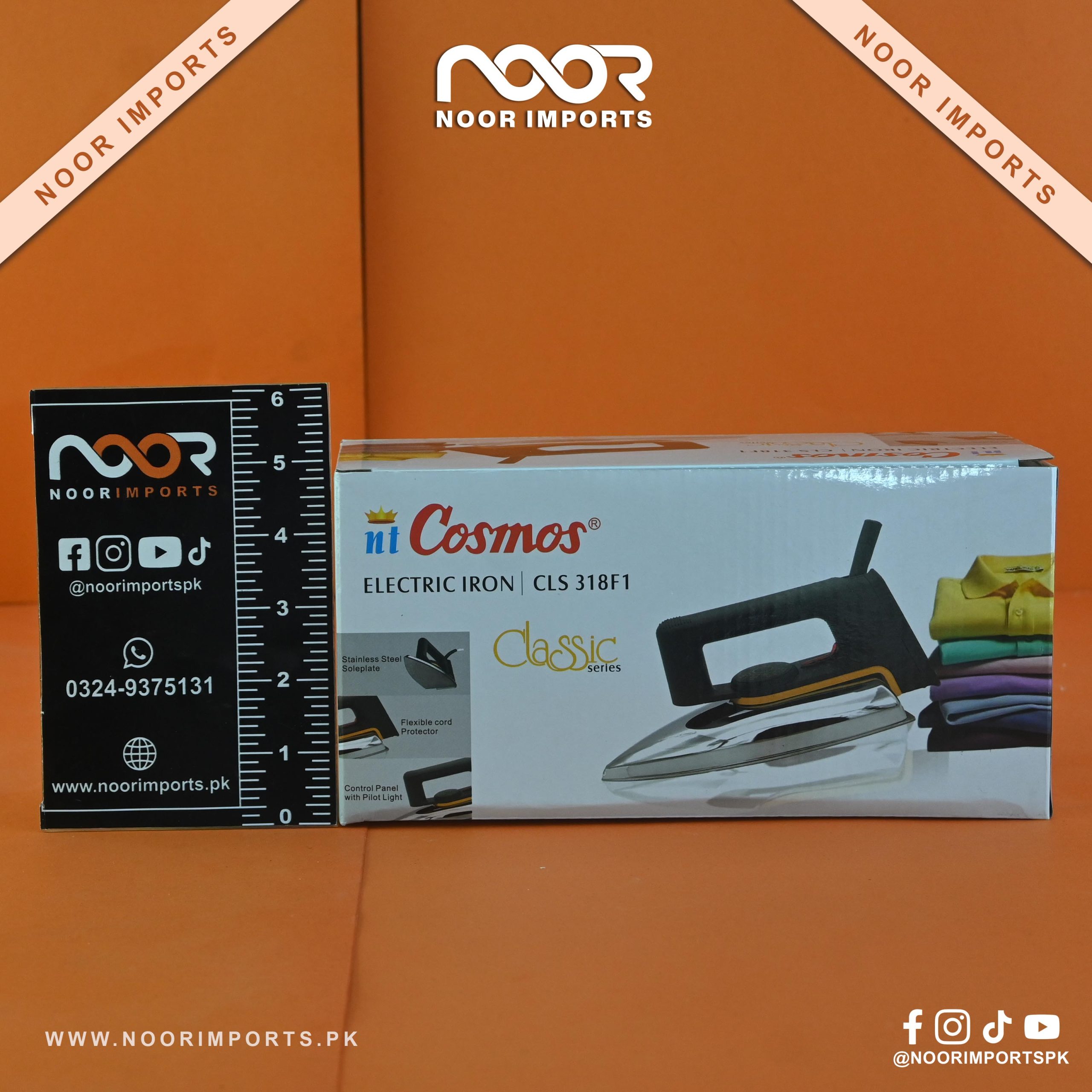 1 Iron Cosmos CIS-318 F1 Non-Stick Dry Iron for Smooth Clothes | Noor Imports - Image 1