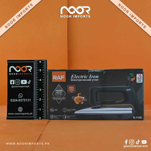 RAF Professional Dry Electric Iron 1600W Fast Heating Clothes Iron | Noor Imports