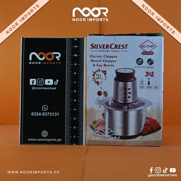 Silver Crest SC-114P 3-in-1 Electric Chopper, Manual Chopper & Egg Beater | Noor Imports