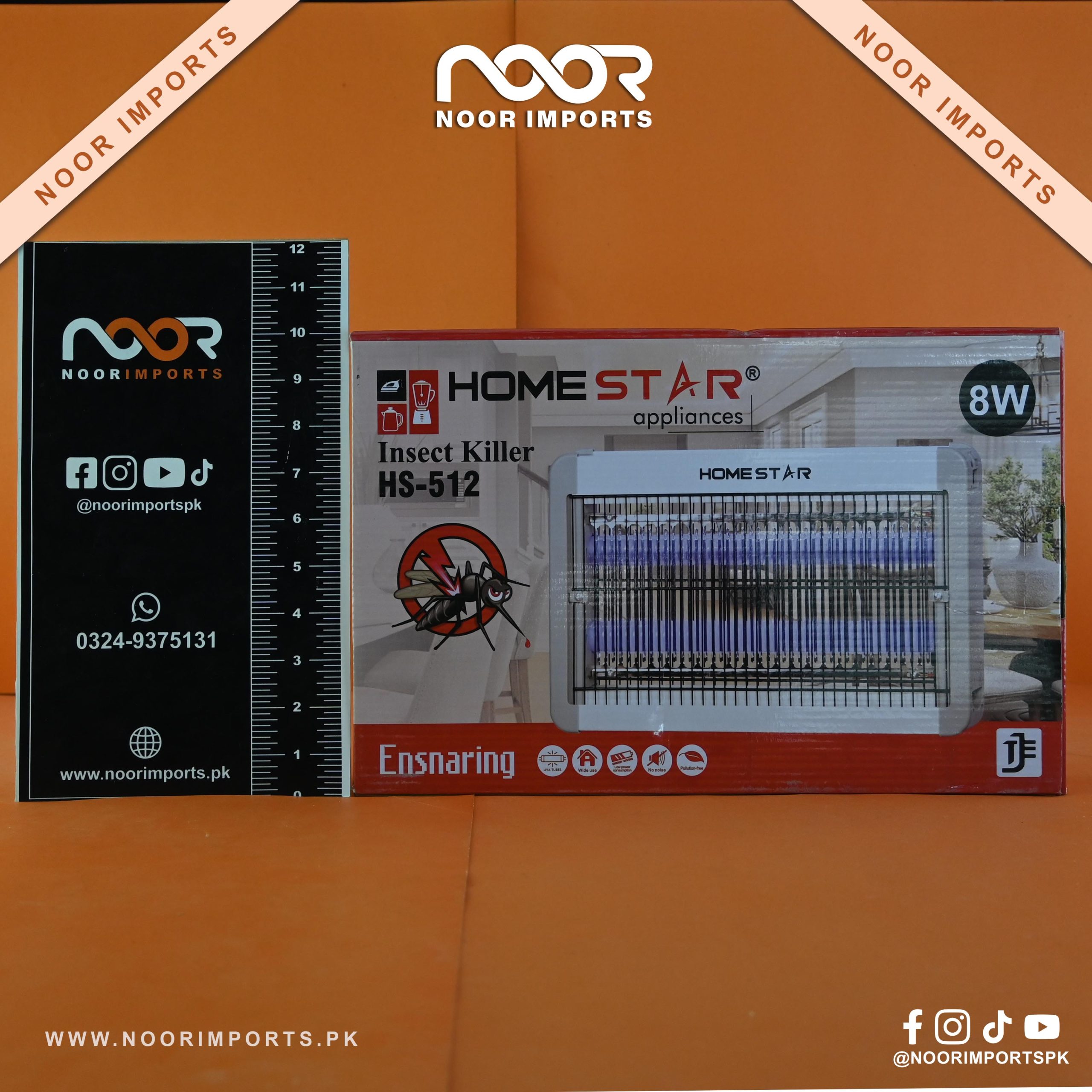 1 Home Star HS-512 8W Electric Insect Killer Mosquito & Fly Trap | Noor Imports - Image 1