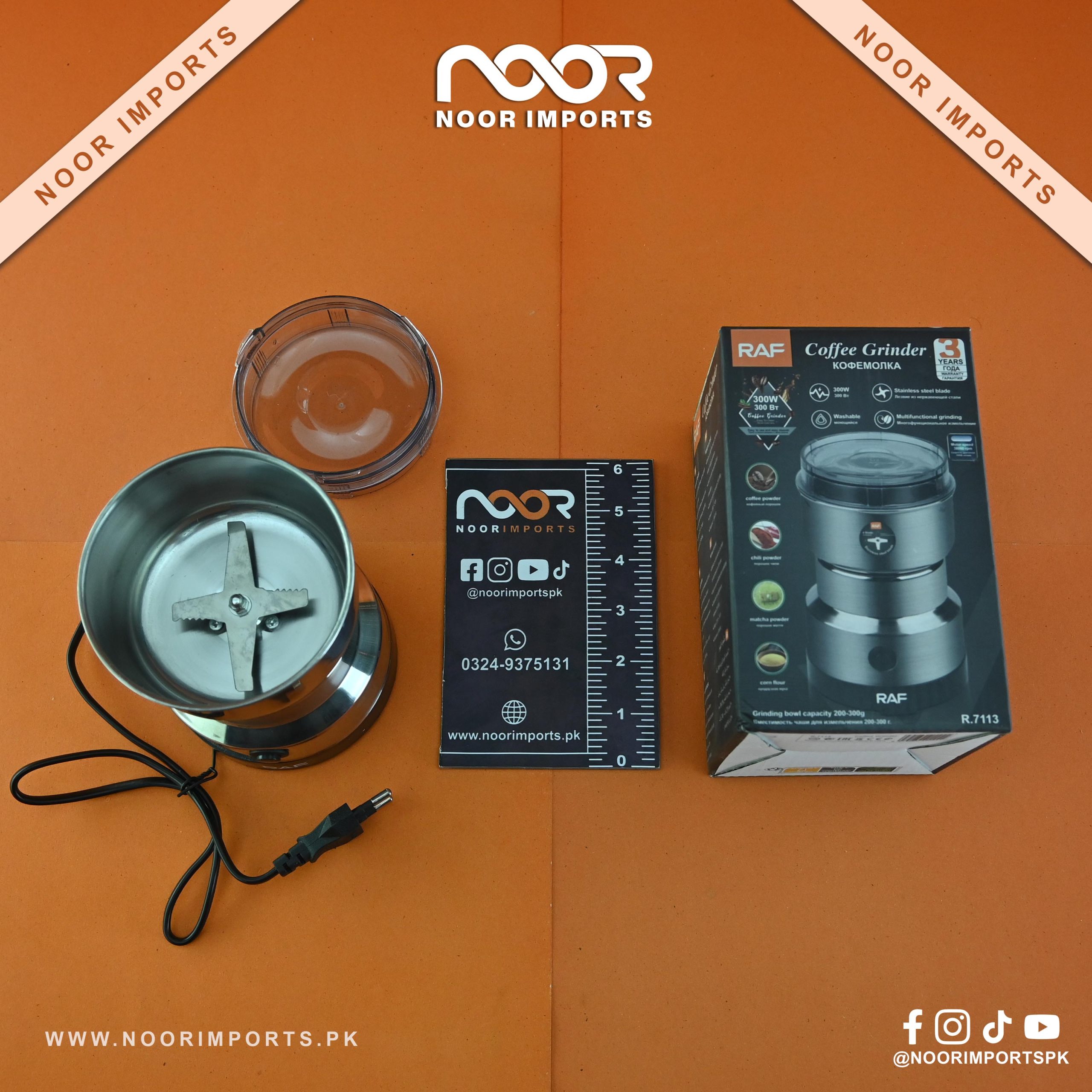 4 R.7113 Electronic Coffee & Masala Grinder Machine 200–300g Stainless Steel | Noor Imports - Image 1