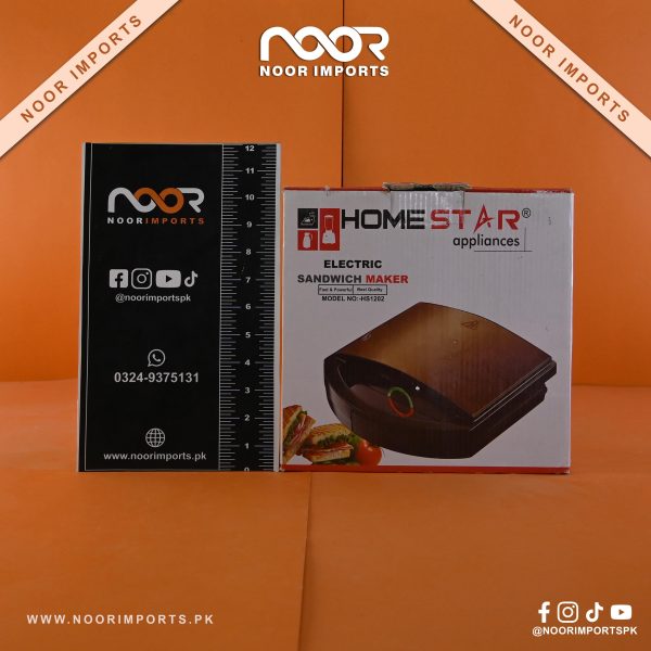 Automatic Electric Sandwich Maker – Fast 2-Slice Non-Stick Sandwich Toaster | Noor Imports