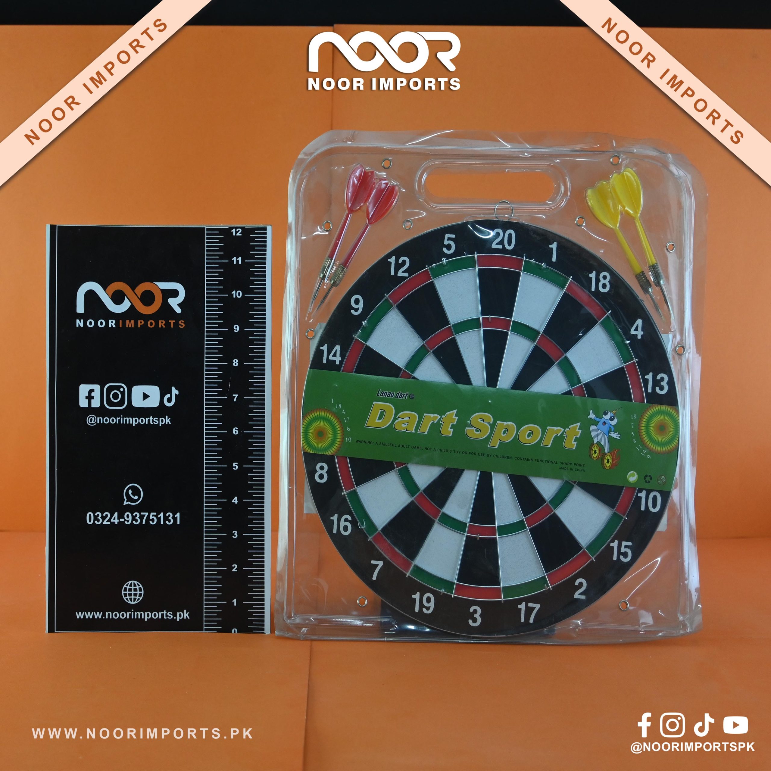 1 High Quality Dart Board Game with Steel Tip Darts – Double-Sided Brass Dartboard | Noor Imports - Image 1