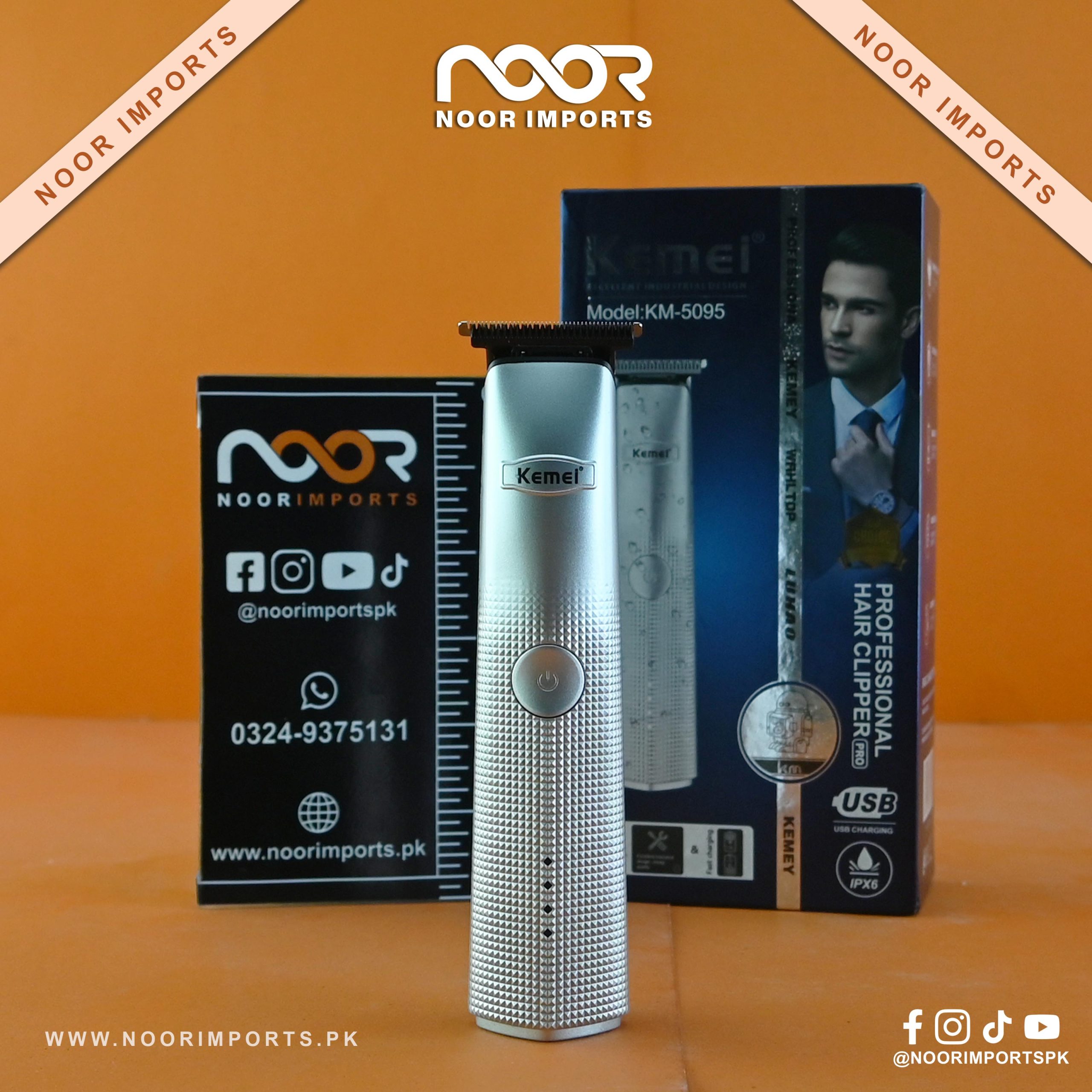 2 KEMEI Professional Hair Clipper KM-5098 – Electric Hair Trimmer for Men | Noor Imports - Image 1