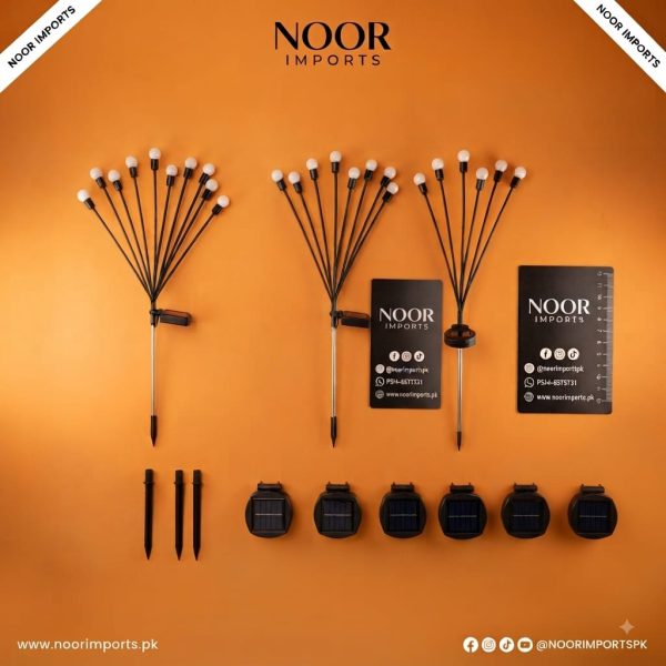 2 Pack 20 LED Solar Firefly Lights – Waterproof Garden Garland & Lawn Decoration | Noor Imports