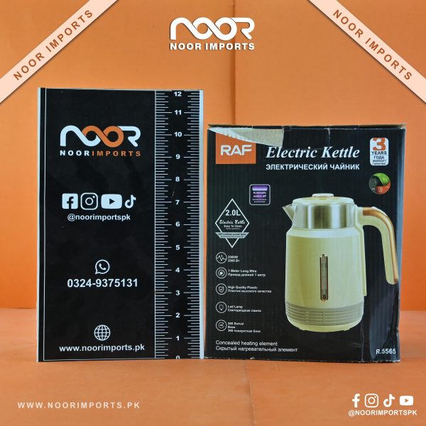 RAF 2L Electric Kettle – 2000W Stainless Steel Fast Heating Kettle