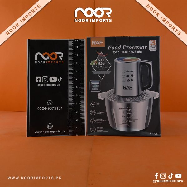RAF Electric Meat Chopper 600W 5L – Stainless Steel Bowl Food Processor