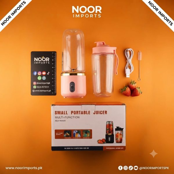 USB Rechargeable Juicer Blender 400ml – Portable 6-Blade Mini Blende